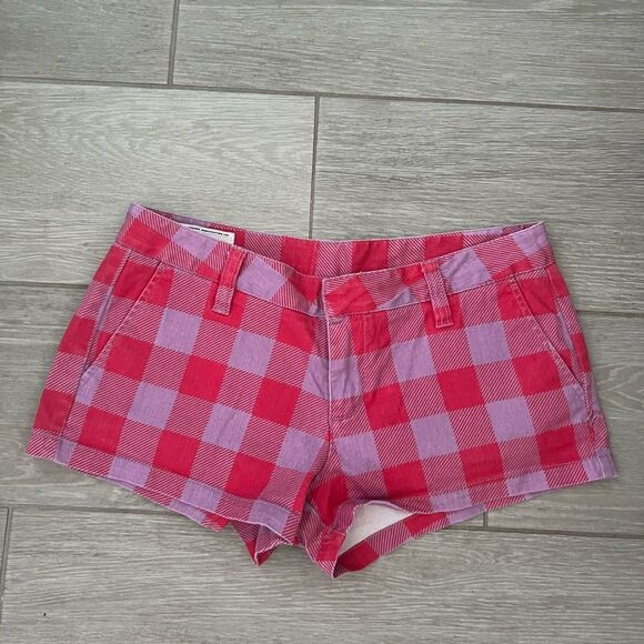 Hurley Plaid Purple / Red Chino Shorts size 9 - Picture 1 of 7